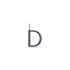 WOOLF 18K ROSE GOLD AND SAPPHIRE INITIAL AND NUMBER CHARMS