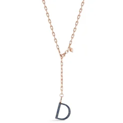 WOOLF 18K ROSE GOLD AND SAPPHIRE INITIAL AND NUMBER CHARMS