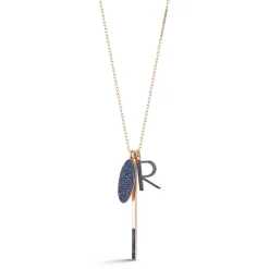 WOOLF 18K ROSE GOLD AND SAPPHIRE INITIAL AND NUMBER CHARMS